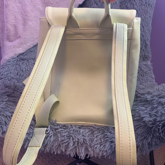 Matt & Nat VEGAN Leather Back Pack Pastel Yellow Eco Friendly Recycled Lining - Picture 3 of 8